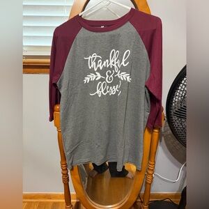 Burgundy and Gray Raglan Tee
